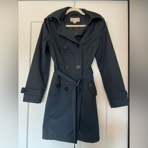 Michael Kohrs Black Trench Coat with Removable Hood - Size S